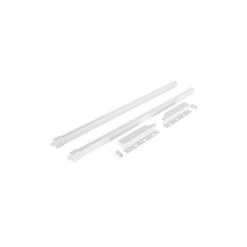 Riex ND30 Set di 2 ringhiere longitudinali quadrate con staffe posteriori, 137/300 mm, bianco