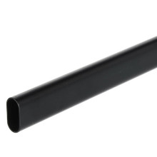 Riex VT24 Barra per guardaroba, ovale, 30x15 mm, 1,0 mm, 3000 mm, nero opaco